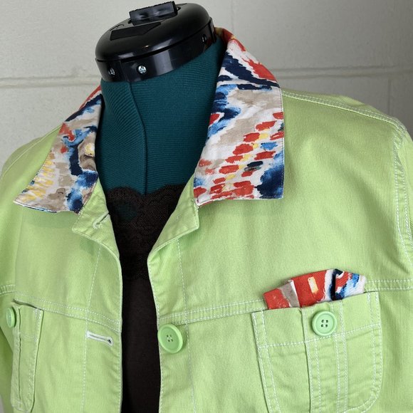 Green Corduroy Custom Embellished Pants Suit - Picture 5 of 7